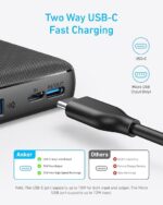 Anker PowerCore 10K Power Bank – 10,000mAh Compact Portable Charger with PowerIQ, 5V/3A High-Speed External Battery Pack for iPhone 16/15, iPad, Samsung Galaxy, and More (Black) - Image 4