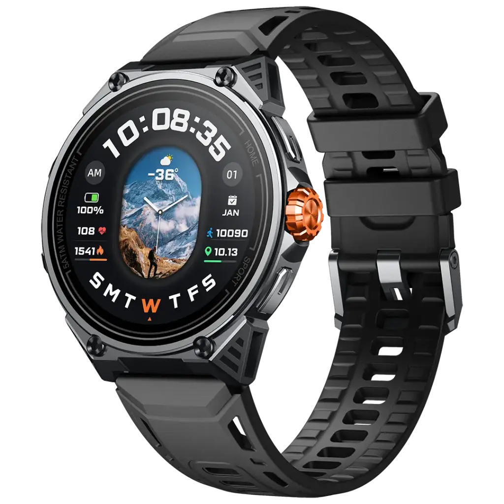 Powerology Alfa Urban Sports GPS Smart Watch – 1.43" AMOLED 1000 Nits Display, 5ATM Waterproof, 5-Day Battery, Bluetooth Calling, 100+ Sports Modes, Rugged Zinc Alloy Smartwatch for Men and Women - Image 1
