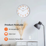 Geepas 3D Rose Gold Wall Clock (GWC26013) - Image 3