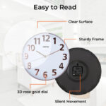 Geepas 3D Rose Gold Wall Clock (GWC26013) - Image 6